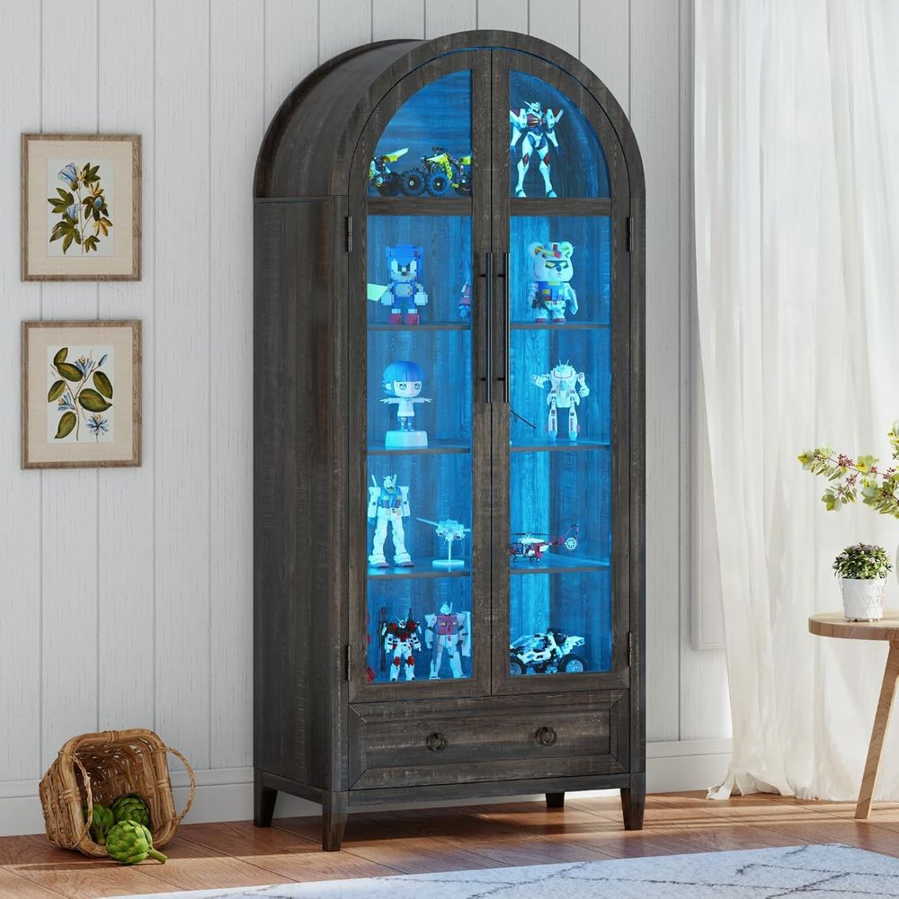 Lighting - 73 Arched Glass Display Cabinet with