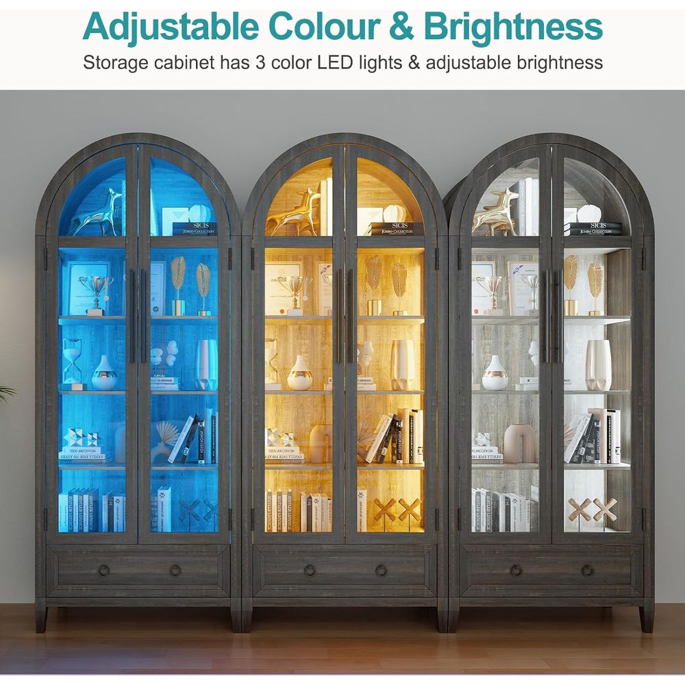 73 Arched Glass Display Cabine - Lighting review and price