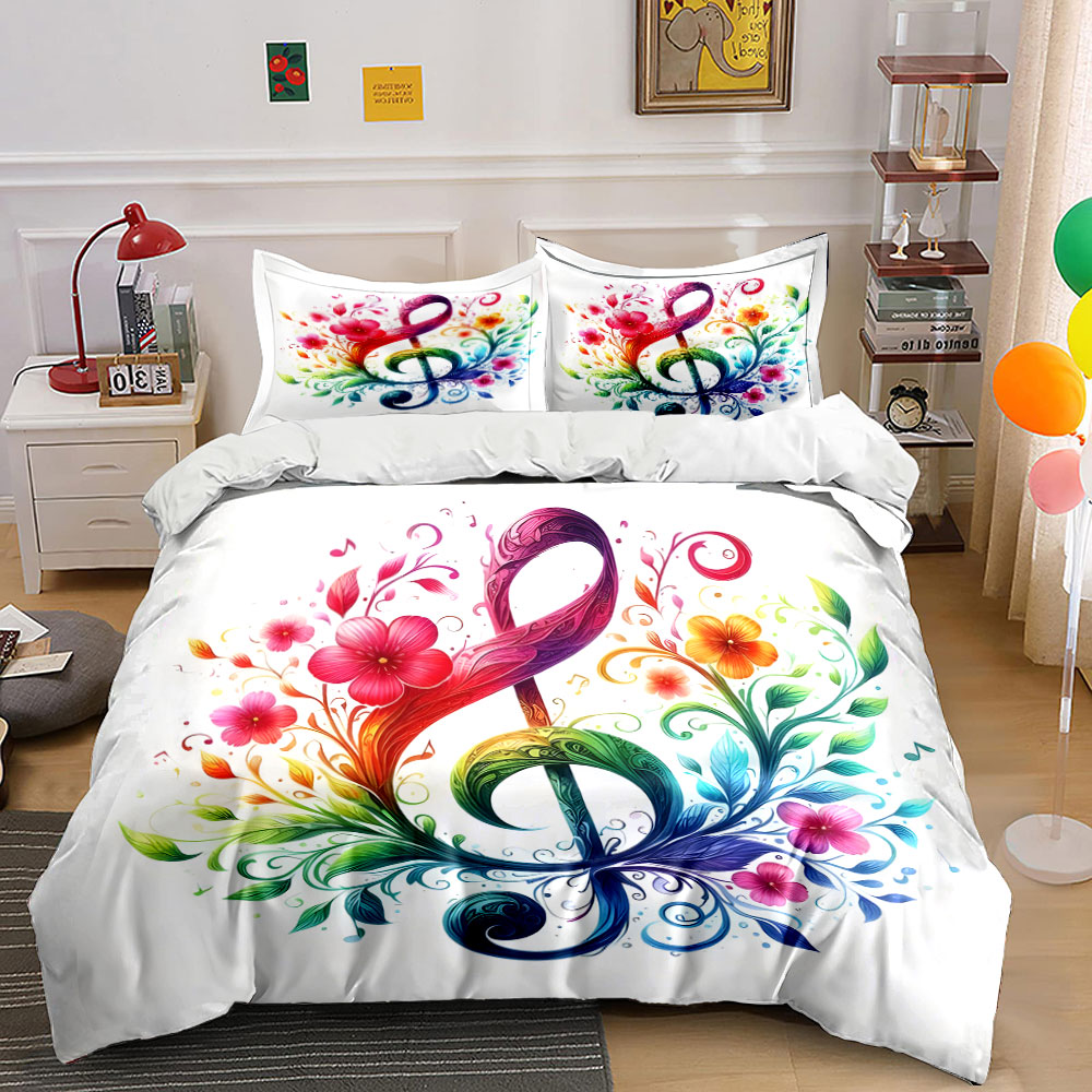 Vibrant floral entwined musica - Duvet Cover Sets With Zipper review and price