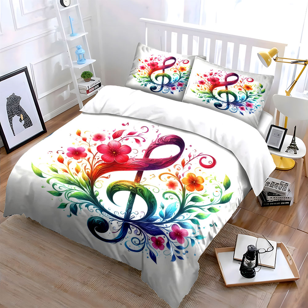 Vibrant floral entwined musica - Duvet Cover Sets With Zipper review and price