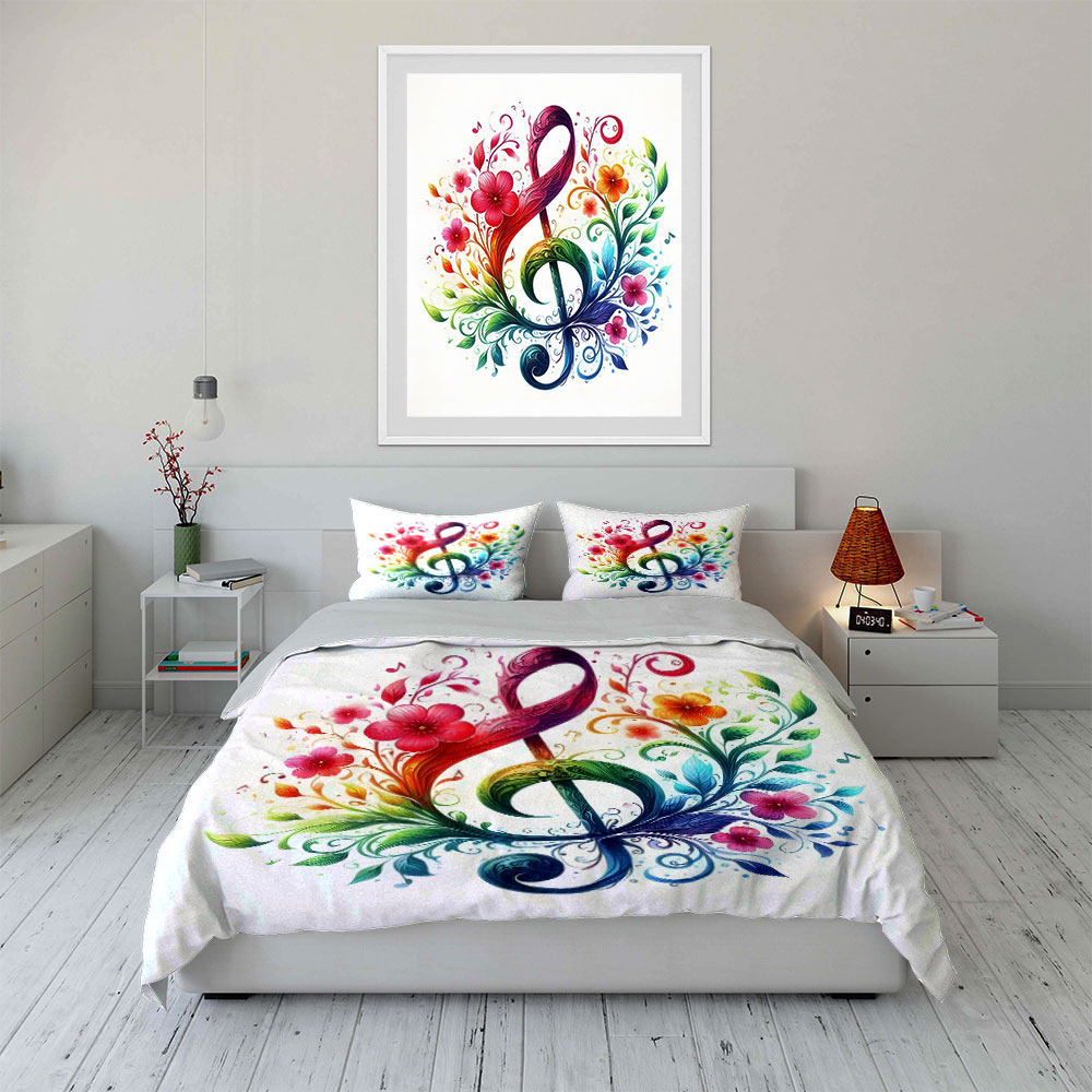 Vibrant floral entwined musica - Duvet Cover Sets With Zipper review and price