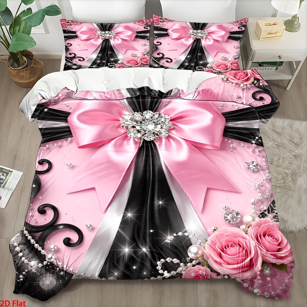 3-Piece Fashionable Black and  - Duvet Cover Sets With Zipper review and price