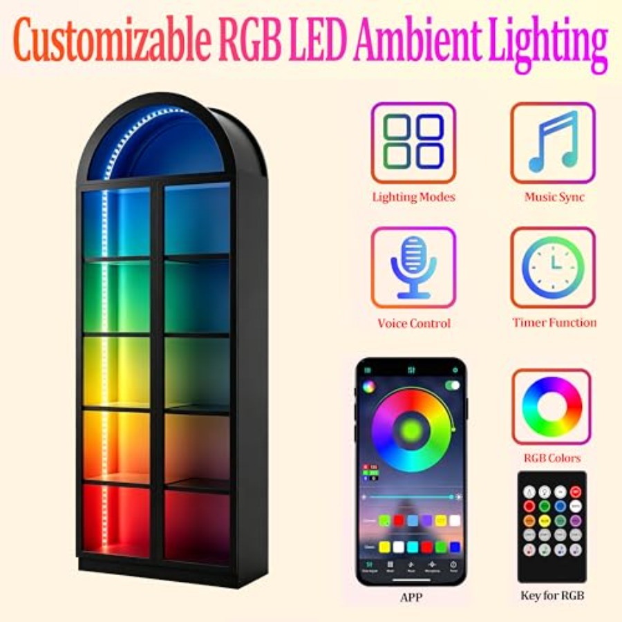 Arch display cabinet for livin - Lighting review and price