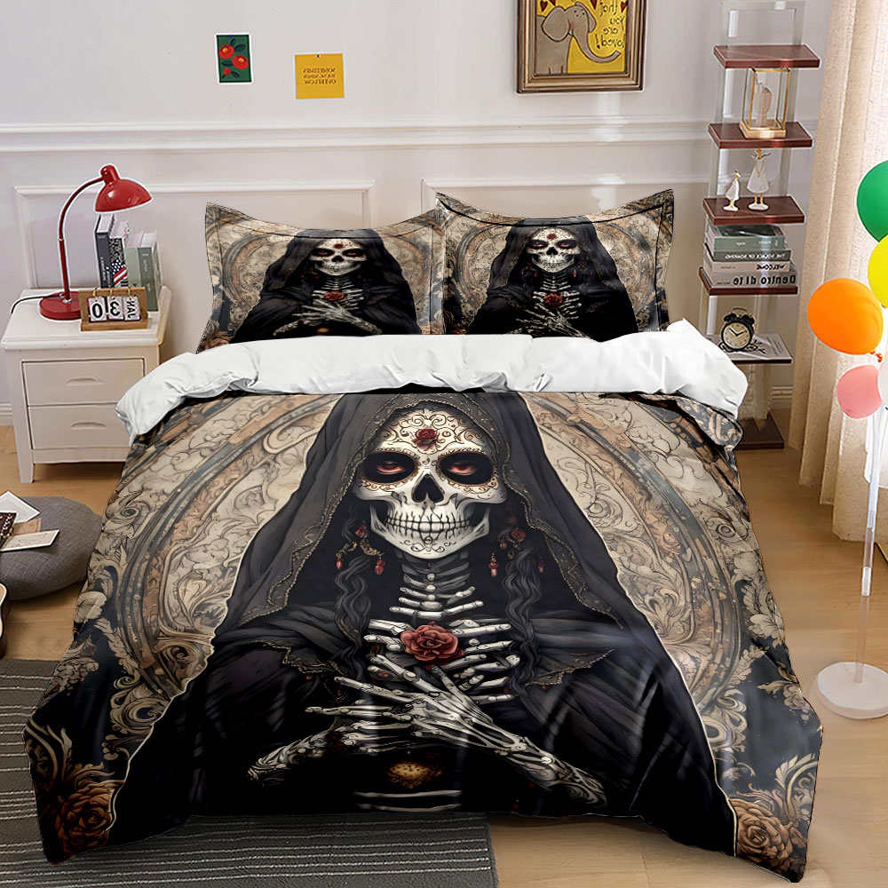 Dark Death Saint and Rose Patt - Duvet Cover Sets With Zipper review and price